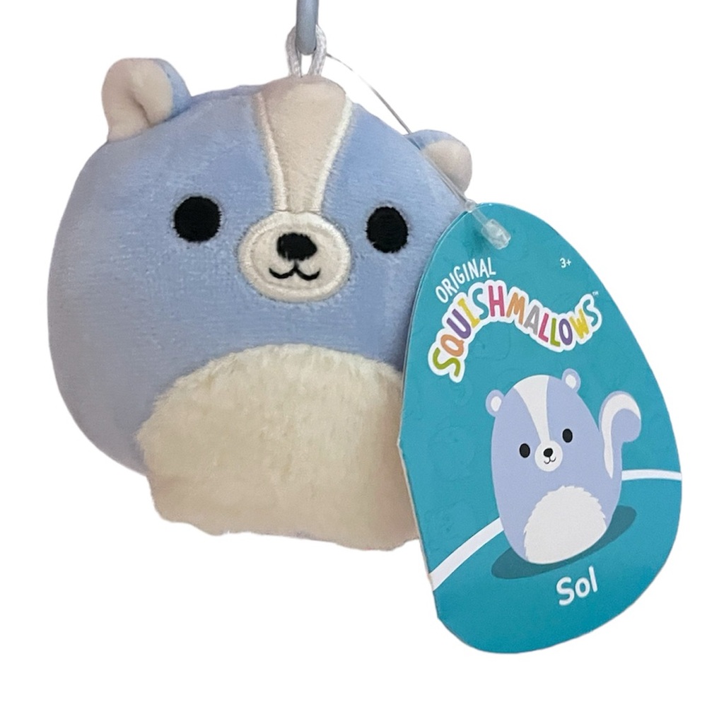 sol the skunk clip squishmallow 3.5”